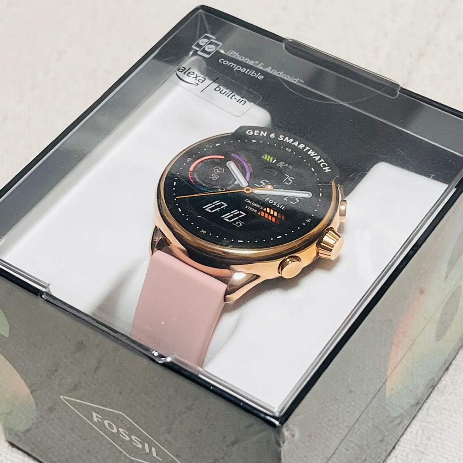 Fossil Gen 6 Wellness Women Smartwatch FTW4071 Gold Pink Silicone GPS Heart Rate