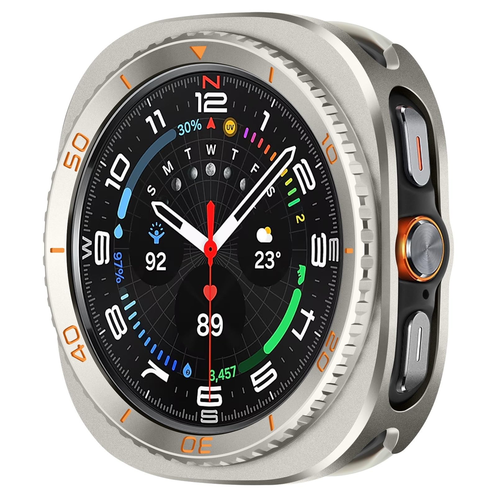3-in-1 Metal Case for Samsung Galaxy Watch Ultra 47mm, Rugged Bumper & Screen Pr