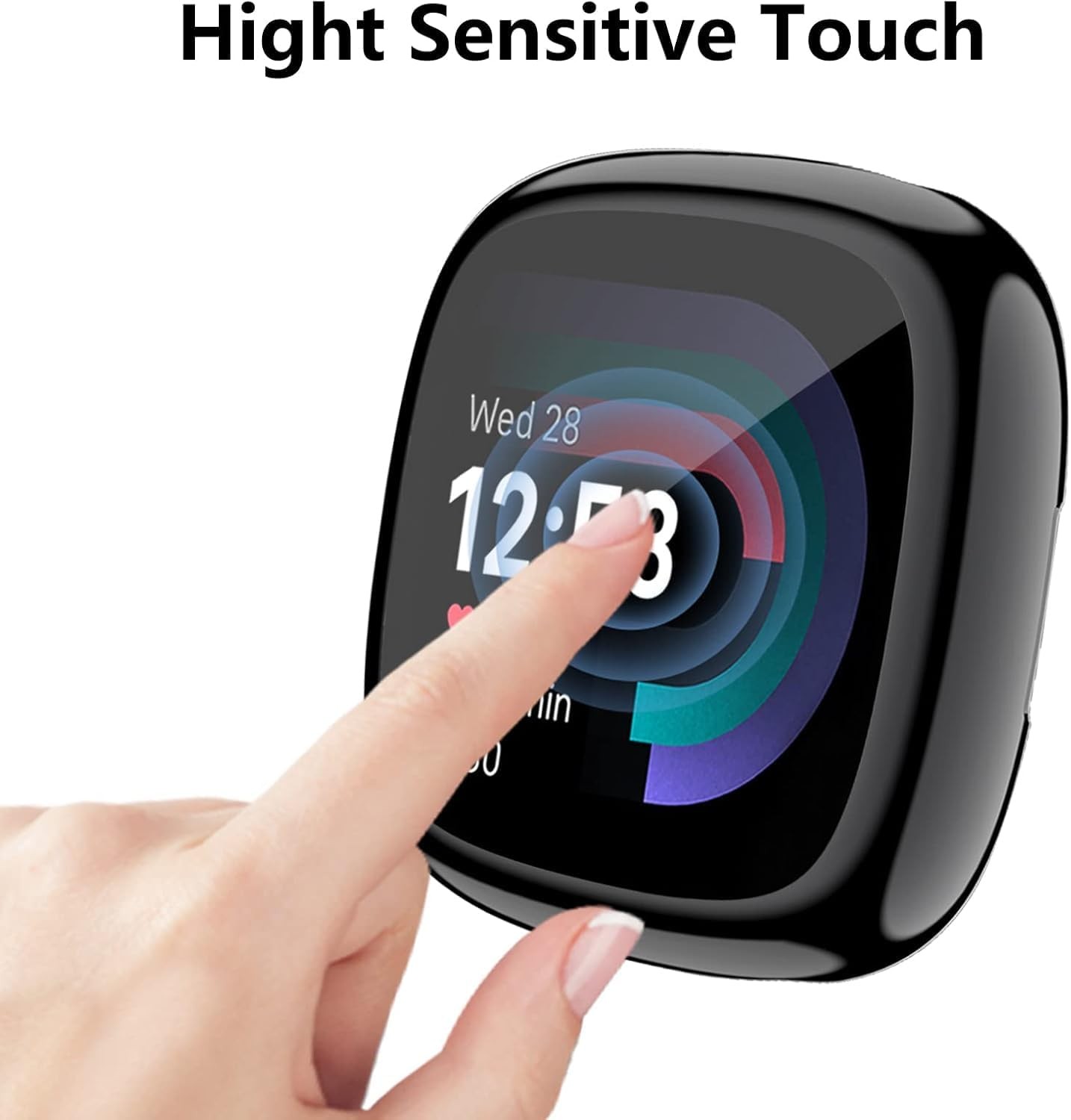 2 Pack Screen Protector Case for Fitbit Versa 4 / Sense 2 Soft TPU Bumper Frame