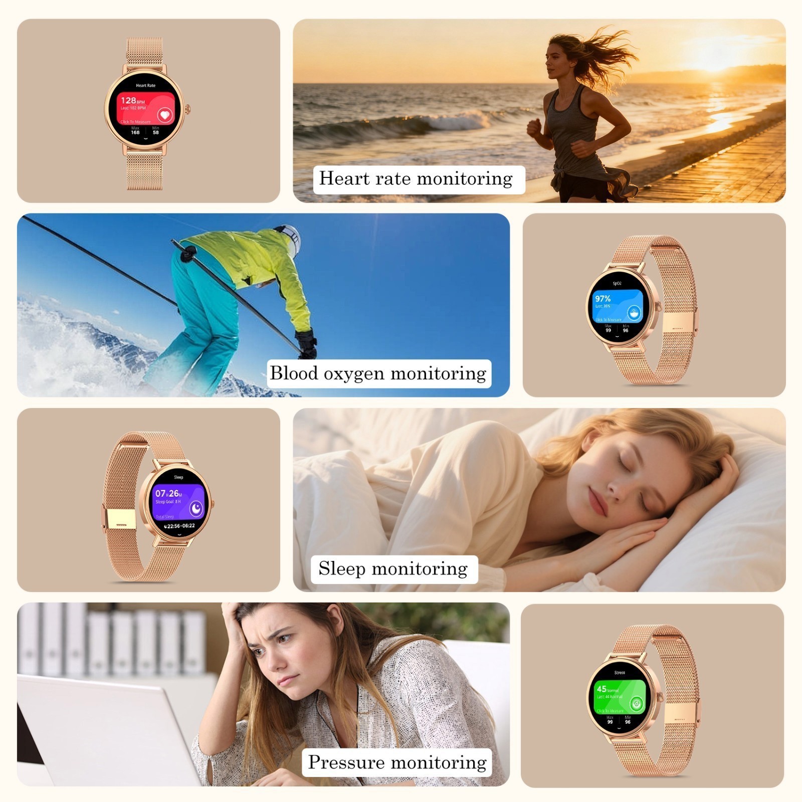 Blackview Smart Watch for lady Women with Bluetooth Calls Health Fitness Watches