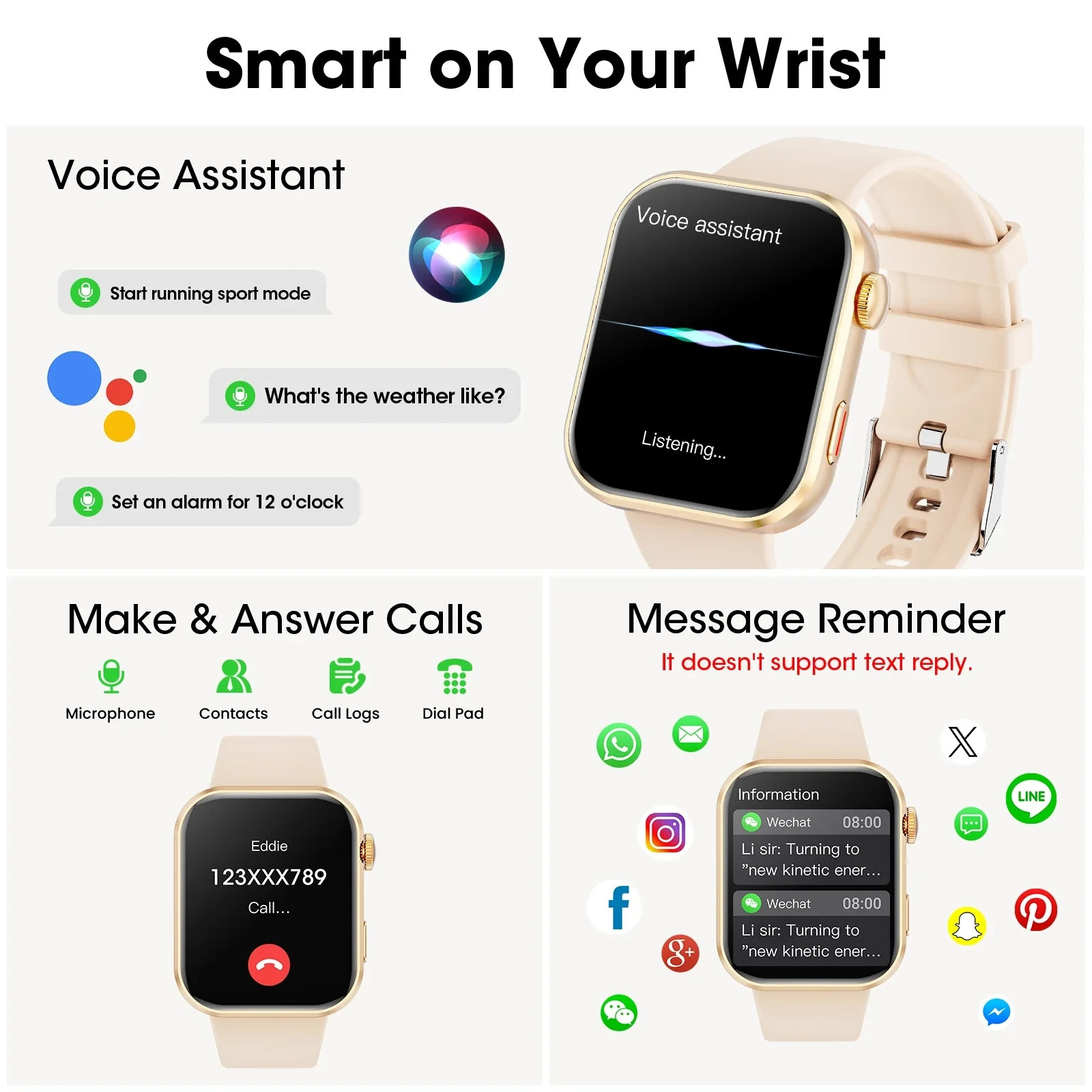 Mingdaln 1.93”HD Men Womens Smart watch,with Bluetooth Answer/Make Calls