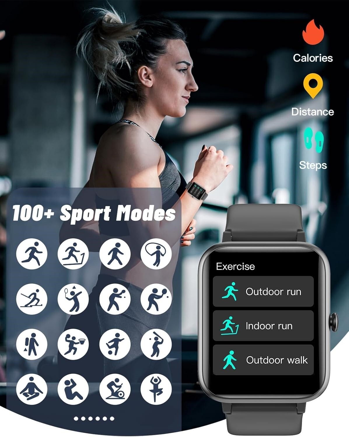 Reloj Inteligente de Mujer Hombre para Iphone Apple Samsung Android y Bluetooth