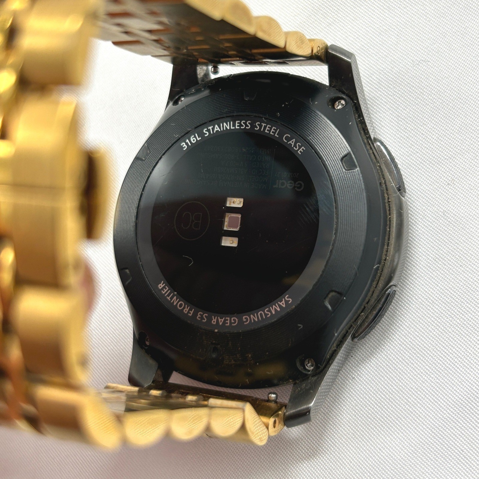 PARTS Samsung Gear S3 Frontier SM-R760 Smartwatch Black Gold – UNTESTED NO POWER