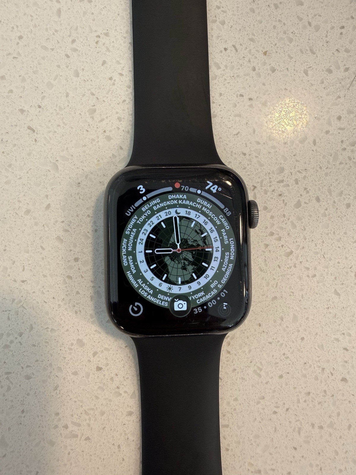 Apple Watch Series 6 44mm Aluminum Case with Black Sport Band (GPS,…