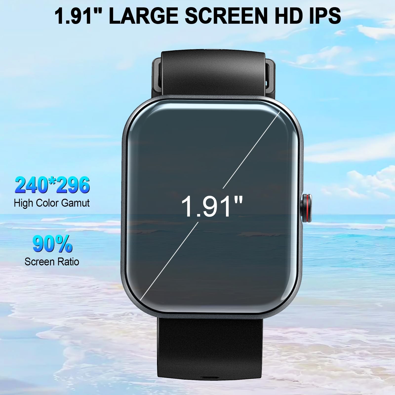 for Men & , 1.91″ Fitness Tracker with Answer/Make Calls, IP68 Waterproof, 11…