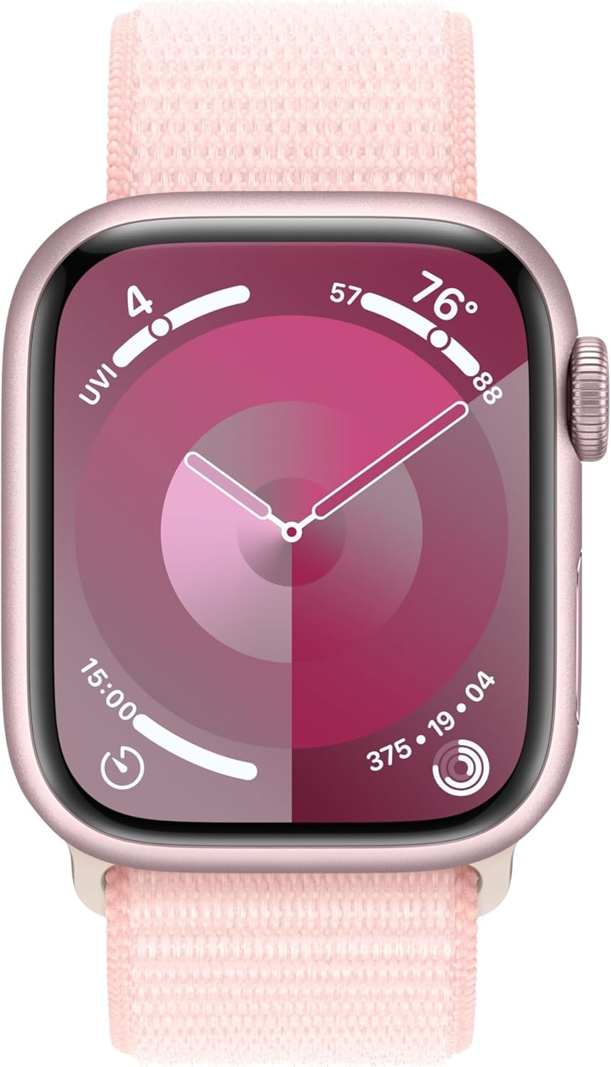 Apple Watch Series 9 (GPS + LTE) 41MM Pink Aluminum Case Light Pink Sport Loop