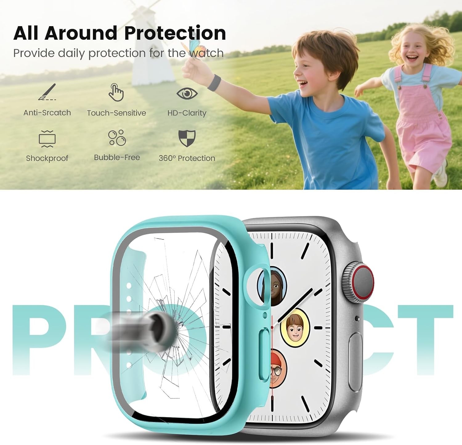 Nylon Elastic Solo Loop & Protective Cover for Apple Watch 38mm 40mm 41mm 44mm