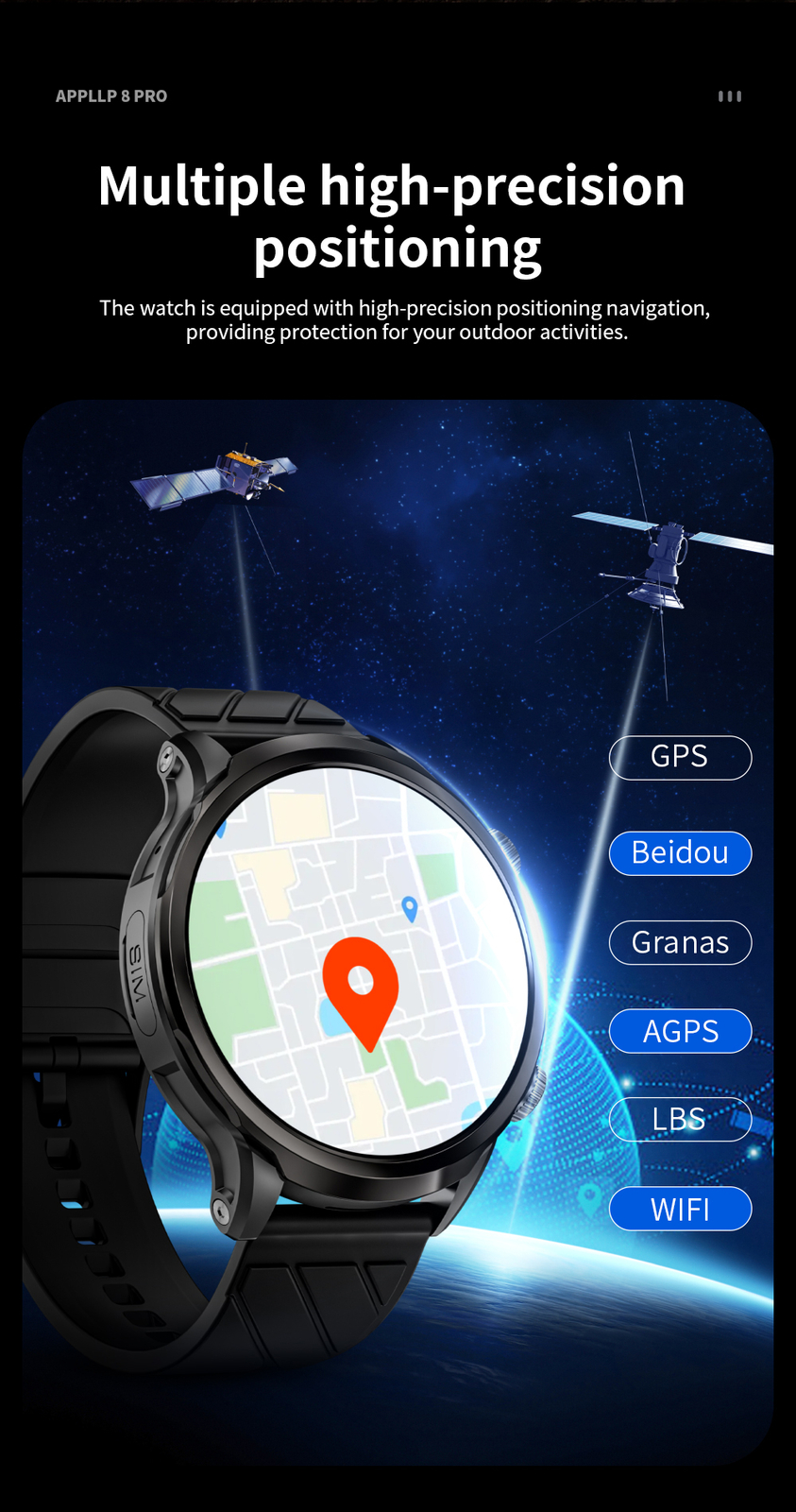 4G WIFI Smart Watch GPS Large Screen Sports Fitness Tracker Camera Phone Watches