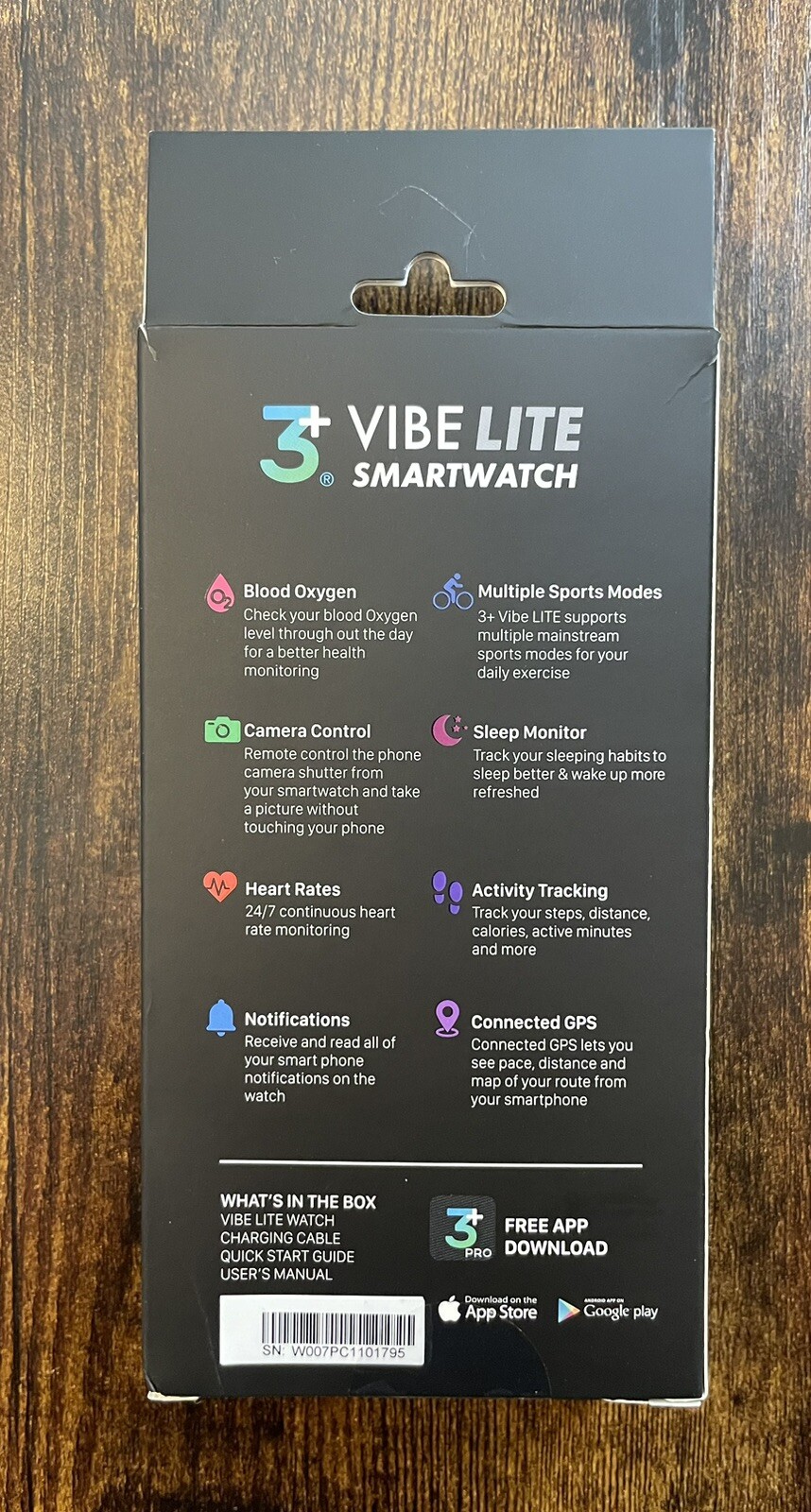3+ Vibe Lite Smartwatch Fitness Trackers Blood Oxygen Heart Rate Pink~NEW In Box