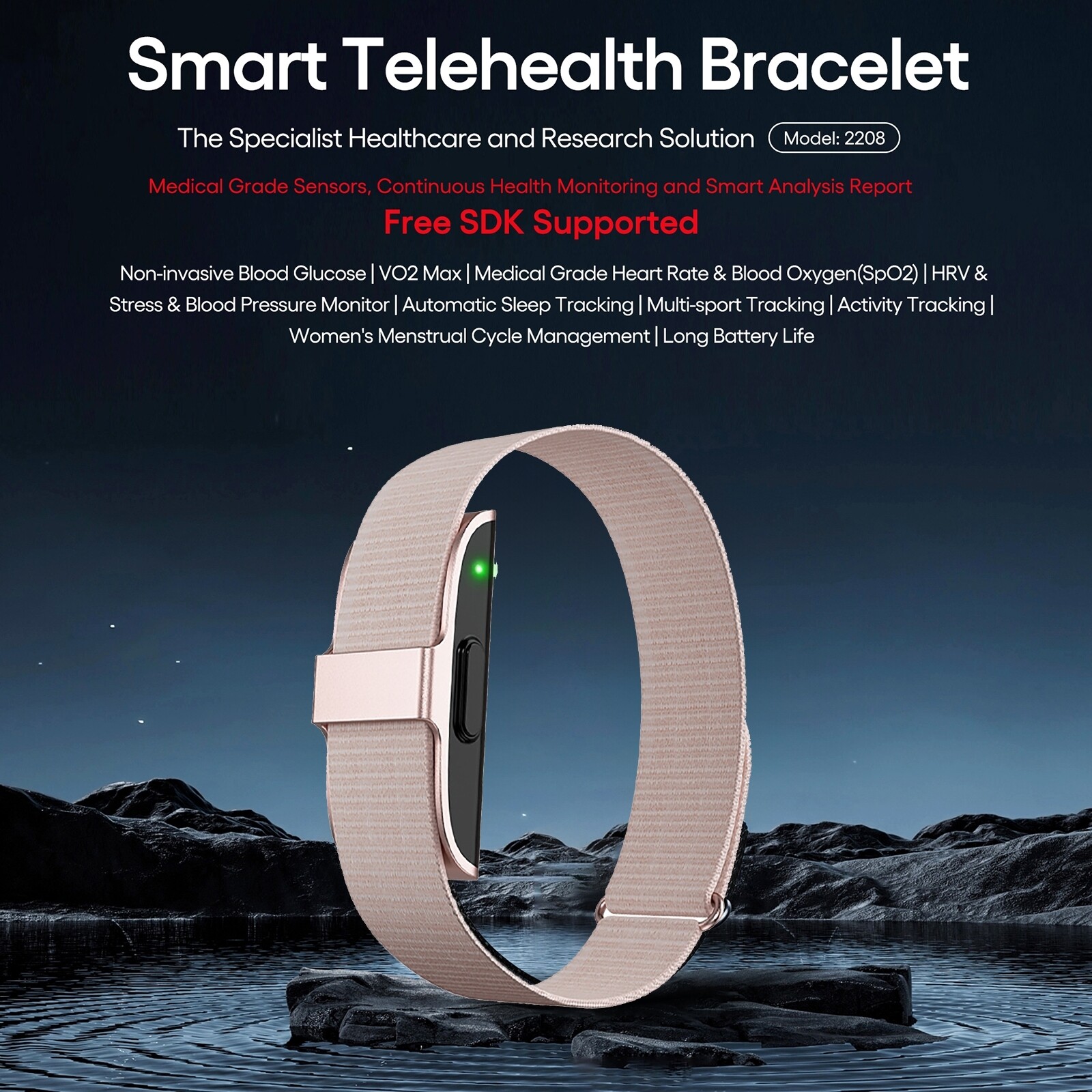 Sports Fitness Tracker Smart Health Bracelet Heartrate Blood Pressure Monitoring
