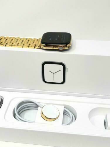 24K Gold Plated 44MM Apple Watch SERIES 4 With Gold Links Band