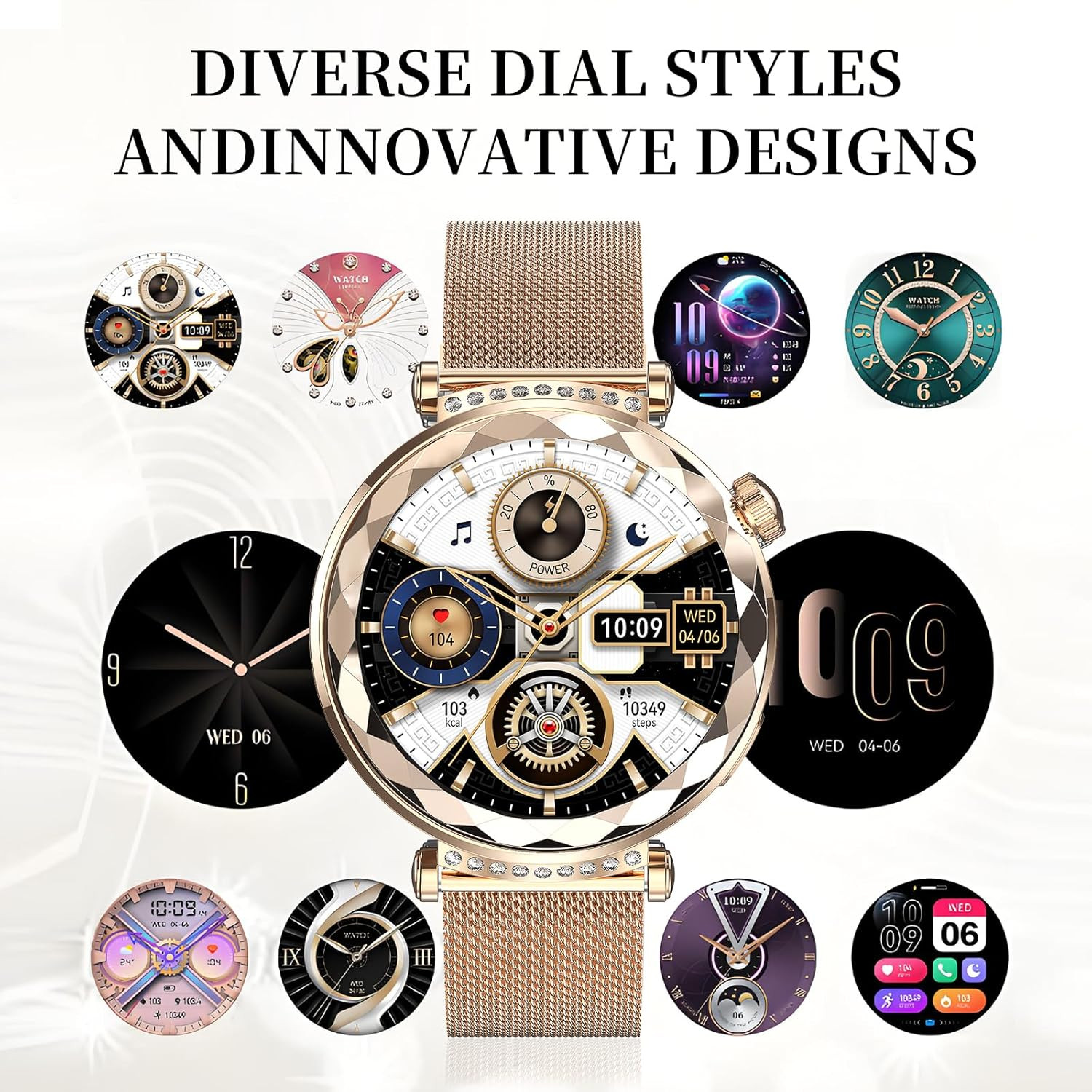 Smart Watch for Women, Fitness Tracker for Android/Ios, 1.19″ AMOLED Screen Smar