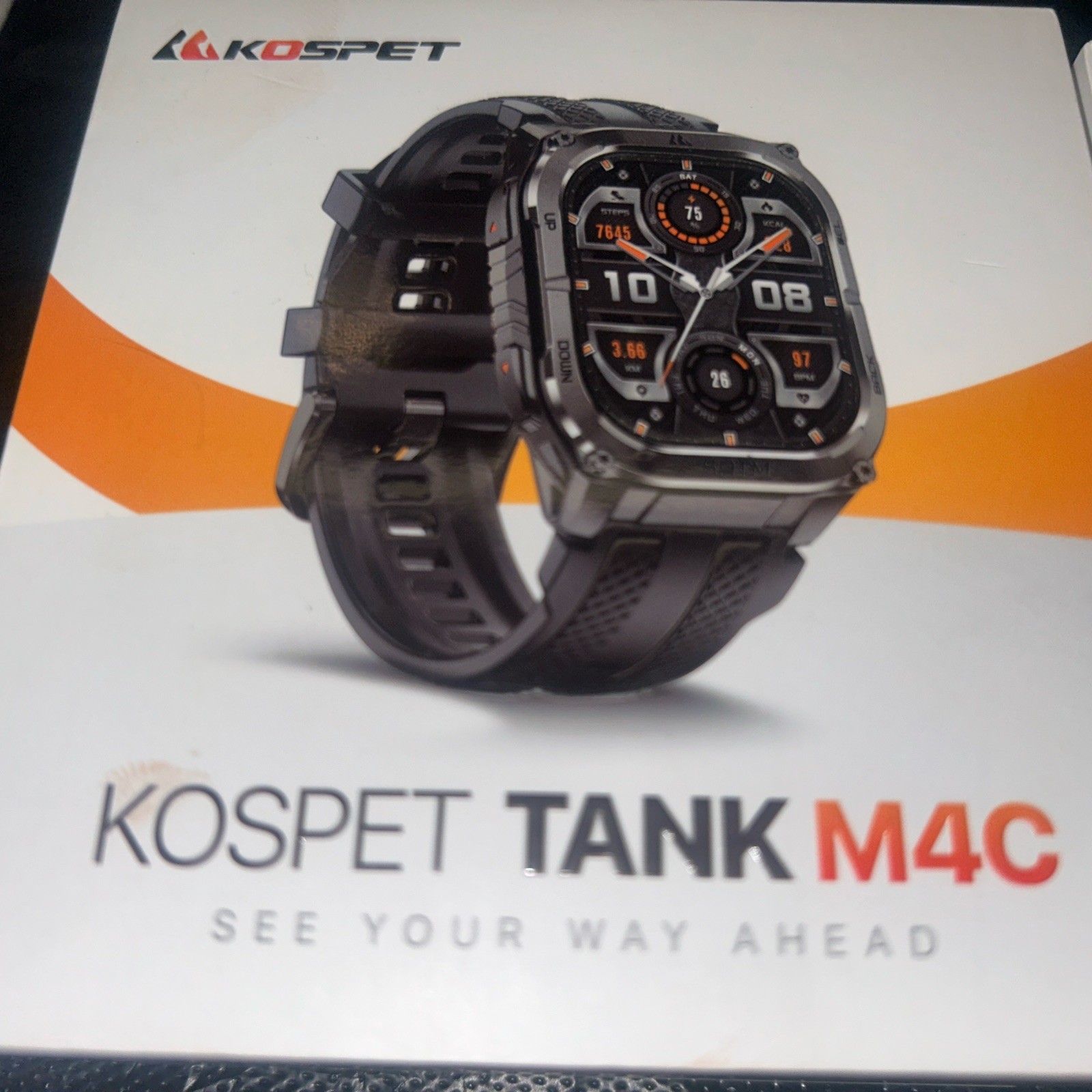 KOSPET Tank M4C Smart Watch with GPS, 1.96″ AMOLED Display, Never Used, Open Box