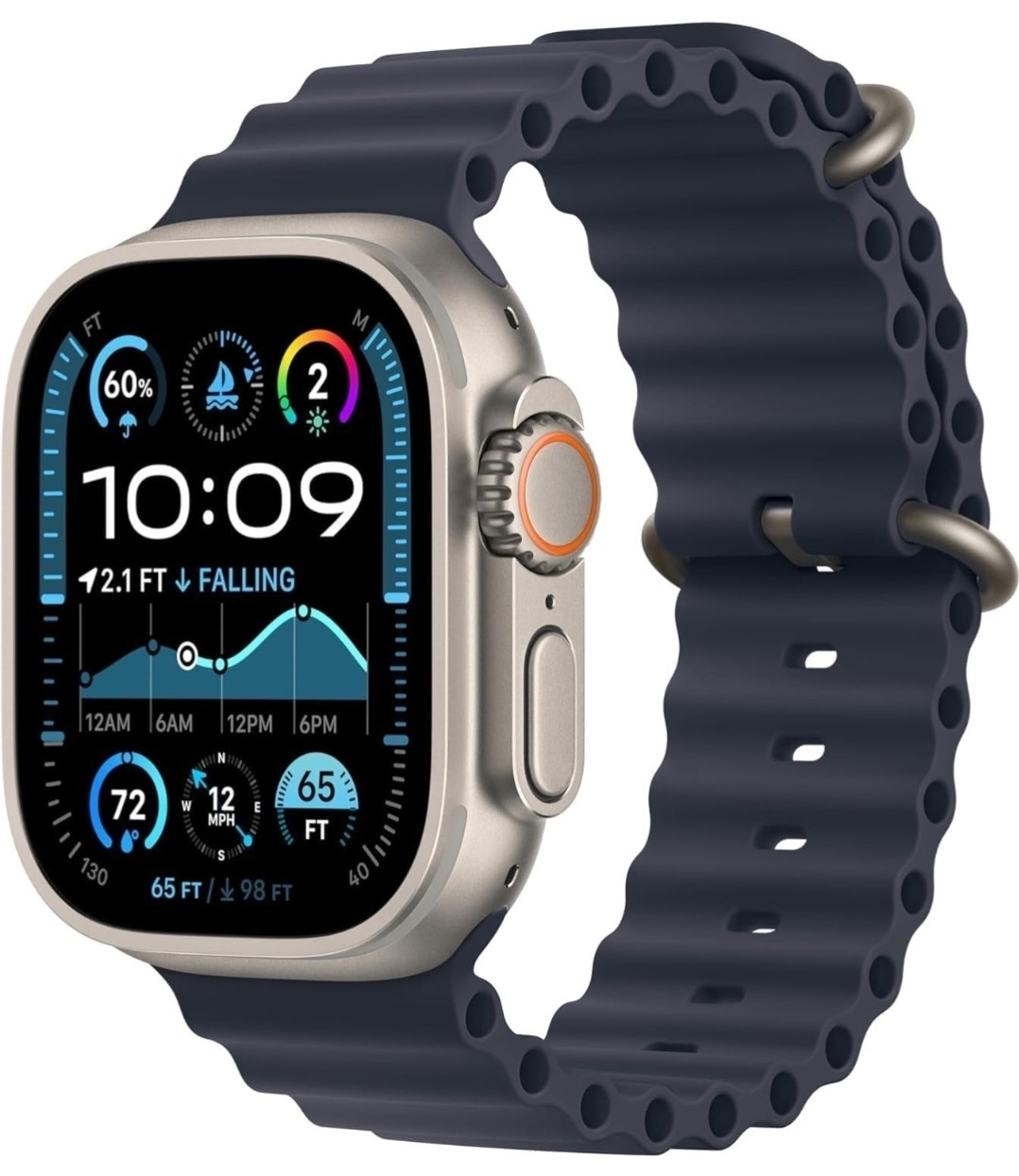 Apple Watch Ultra 2 49mm Titanium Case with Ocean Band – Blue