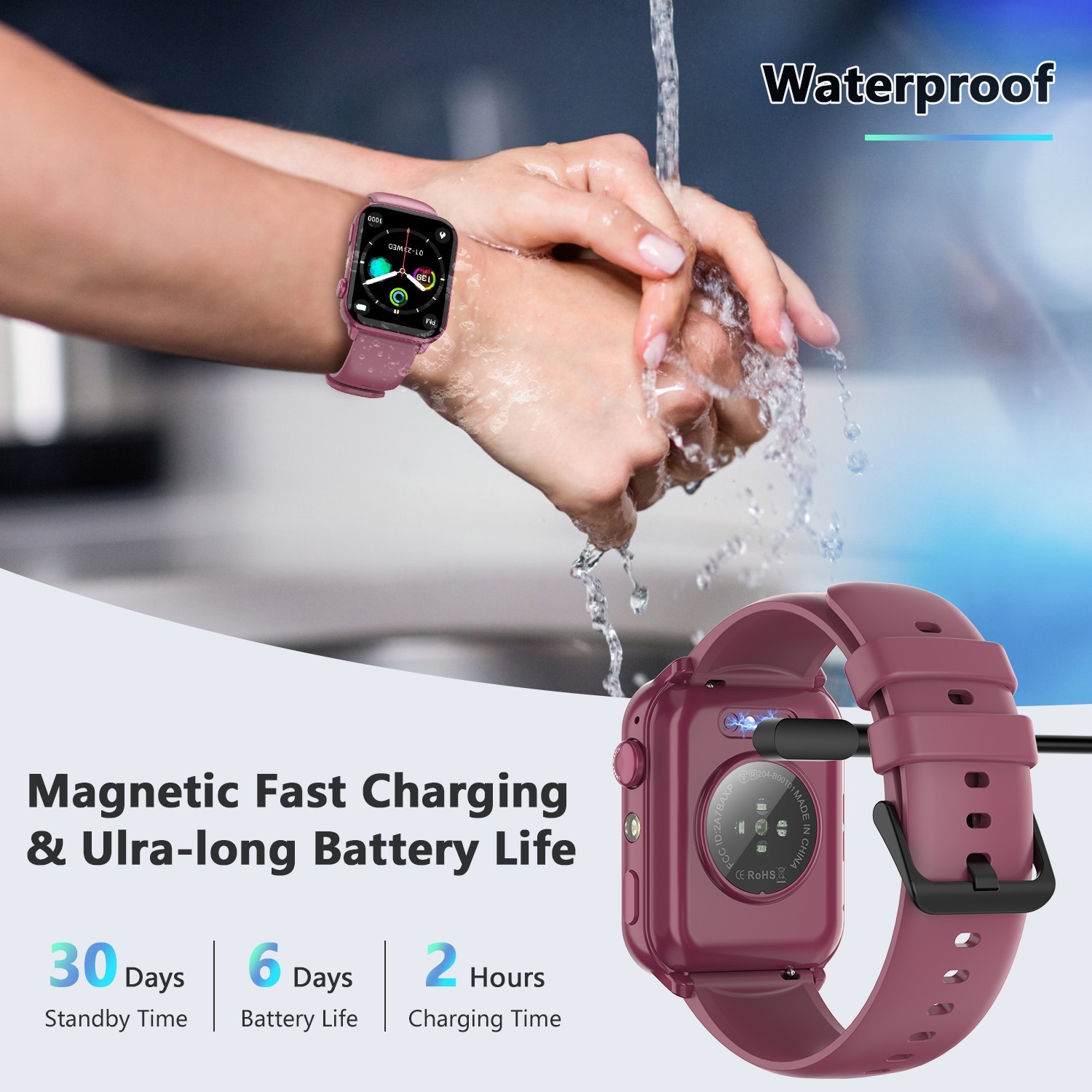 Smart Watch Women Men Fitness Tracker Blood Pressure Heart Rate Sport Watches US