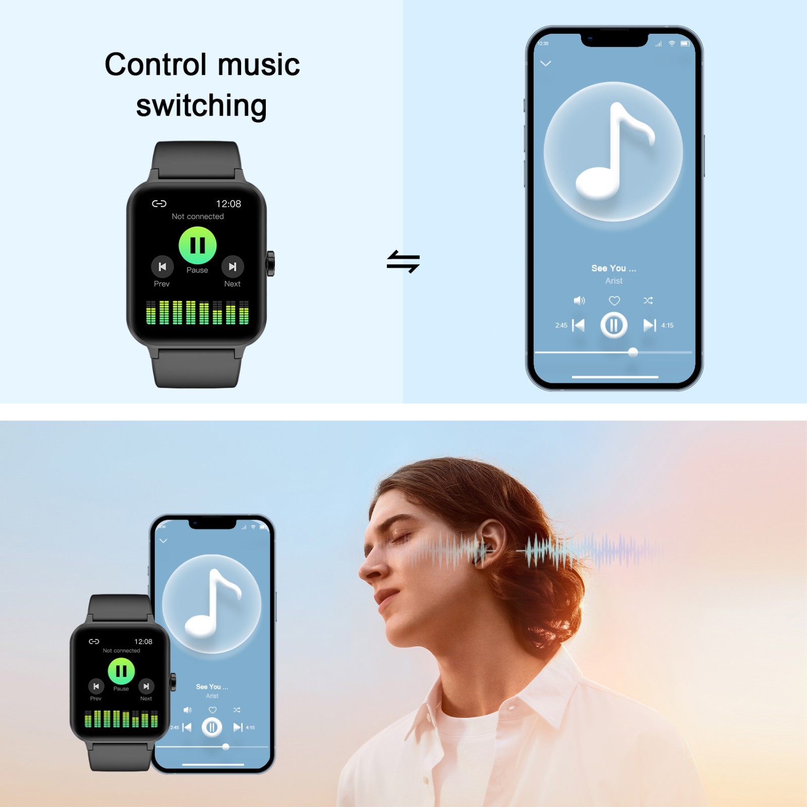 Smart Watch Heart Rate Sleep Monitor Waterproof Fitness Trackers 120+ Sports