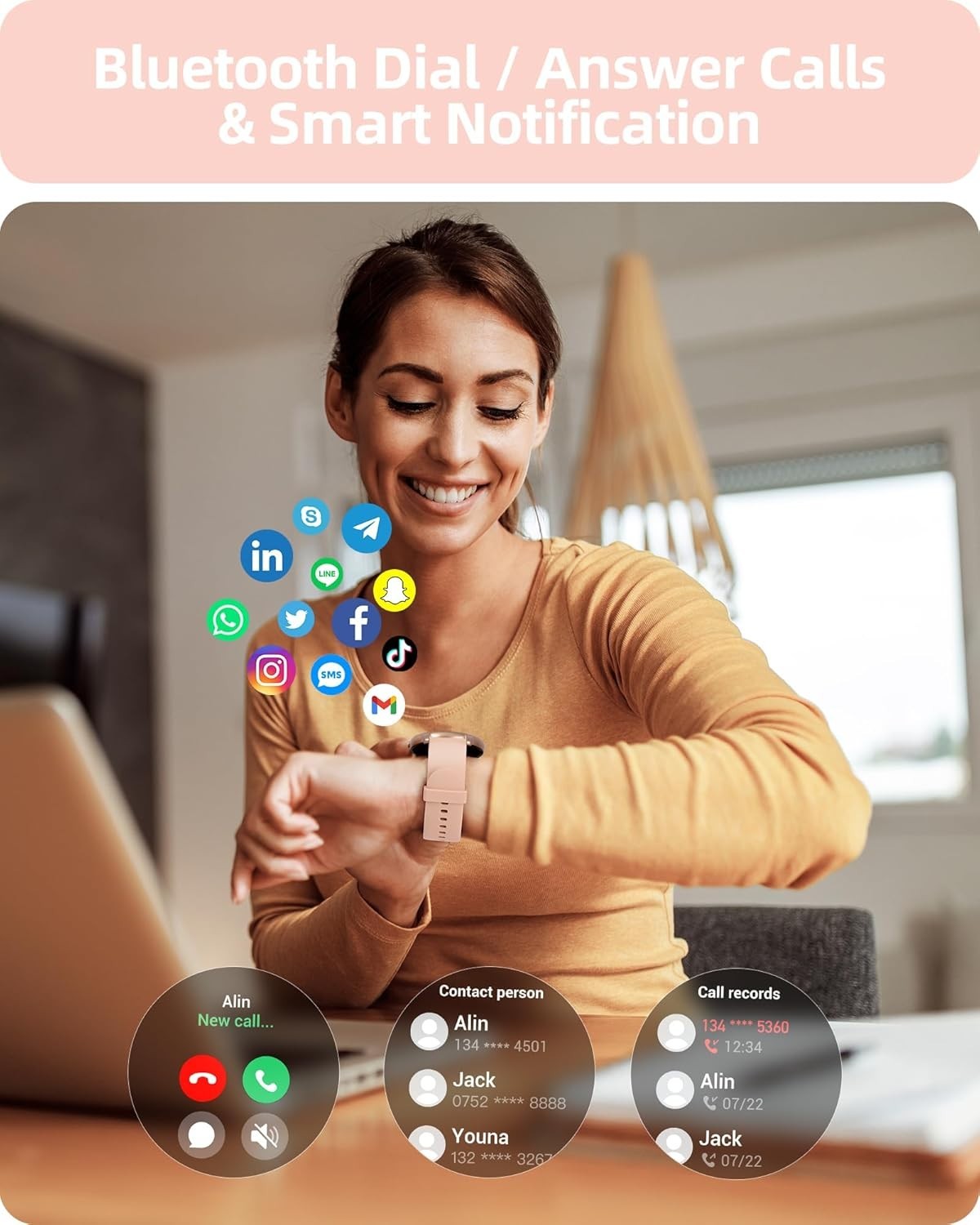 Versatile Fitness Smart Watch for Women: 200+ Custom Dials, 24/7 Health Tracking