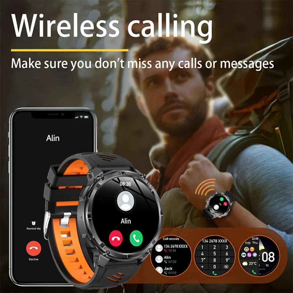 2026 New 1100mah AMOLED Smart Watch Men 170+Sport Fitness LED Flashlight IP69