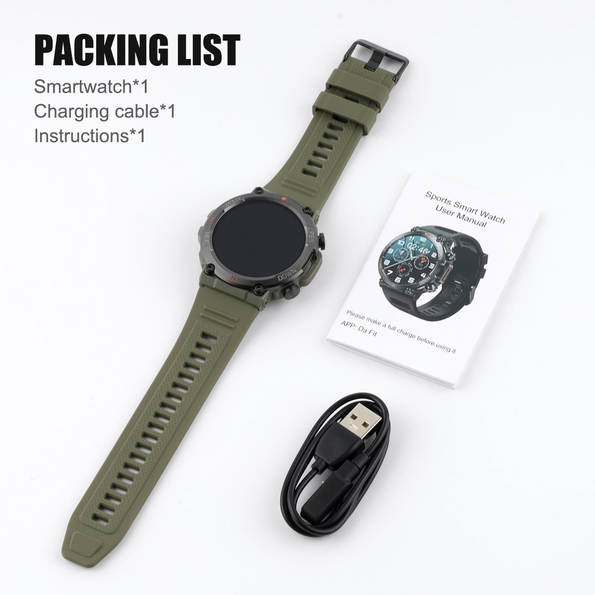 ​1.39 In Smart Watch Bluetooth Call Heart Rate Blood O2 Monitor Fitness Tracker