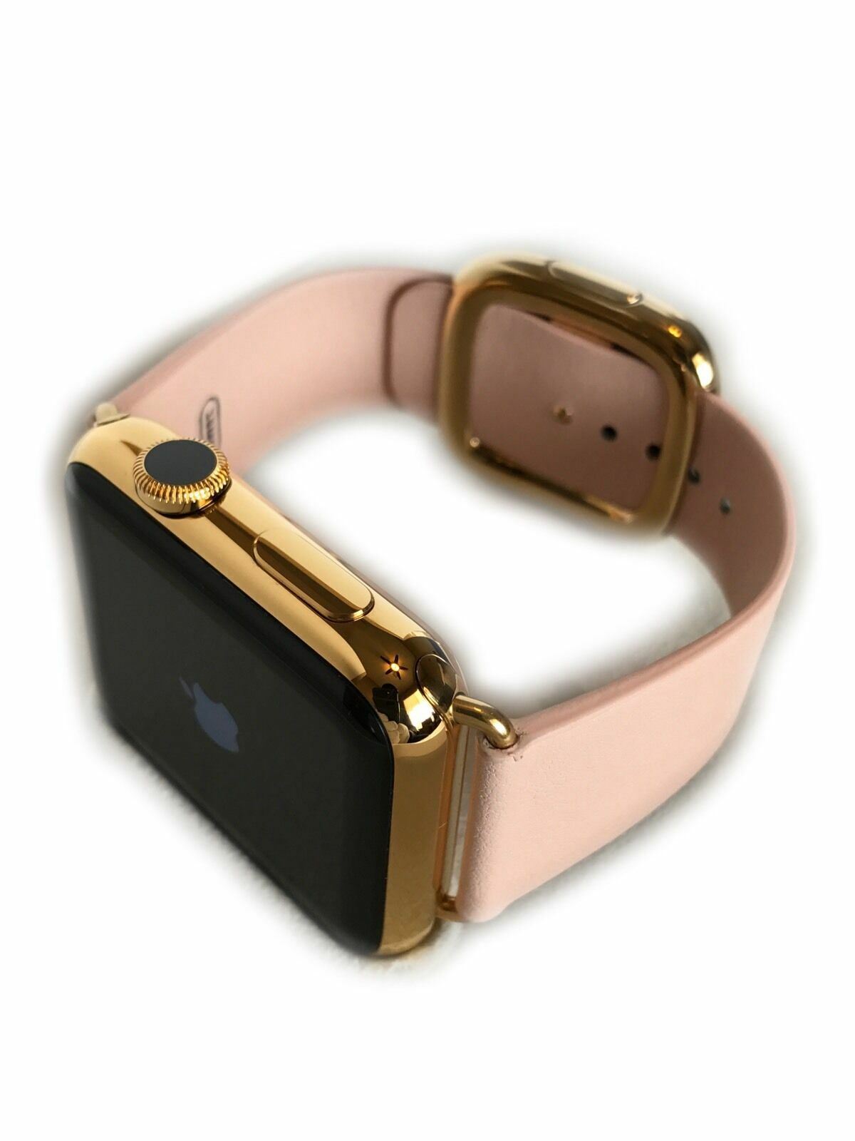 24K Gold Plated 42MM Apple Watch SERIES 2 ROSE Modern Leather Buckle Small/M