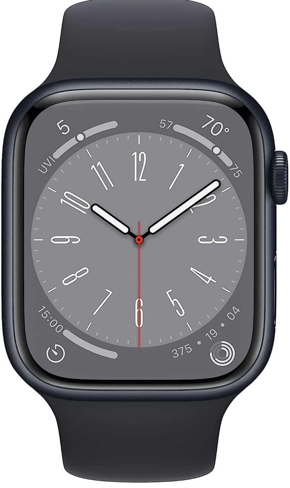Apple Watch Series 8 45mm Midnight Aluminum Case with Sport Band, M/L (GPS +…