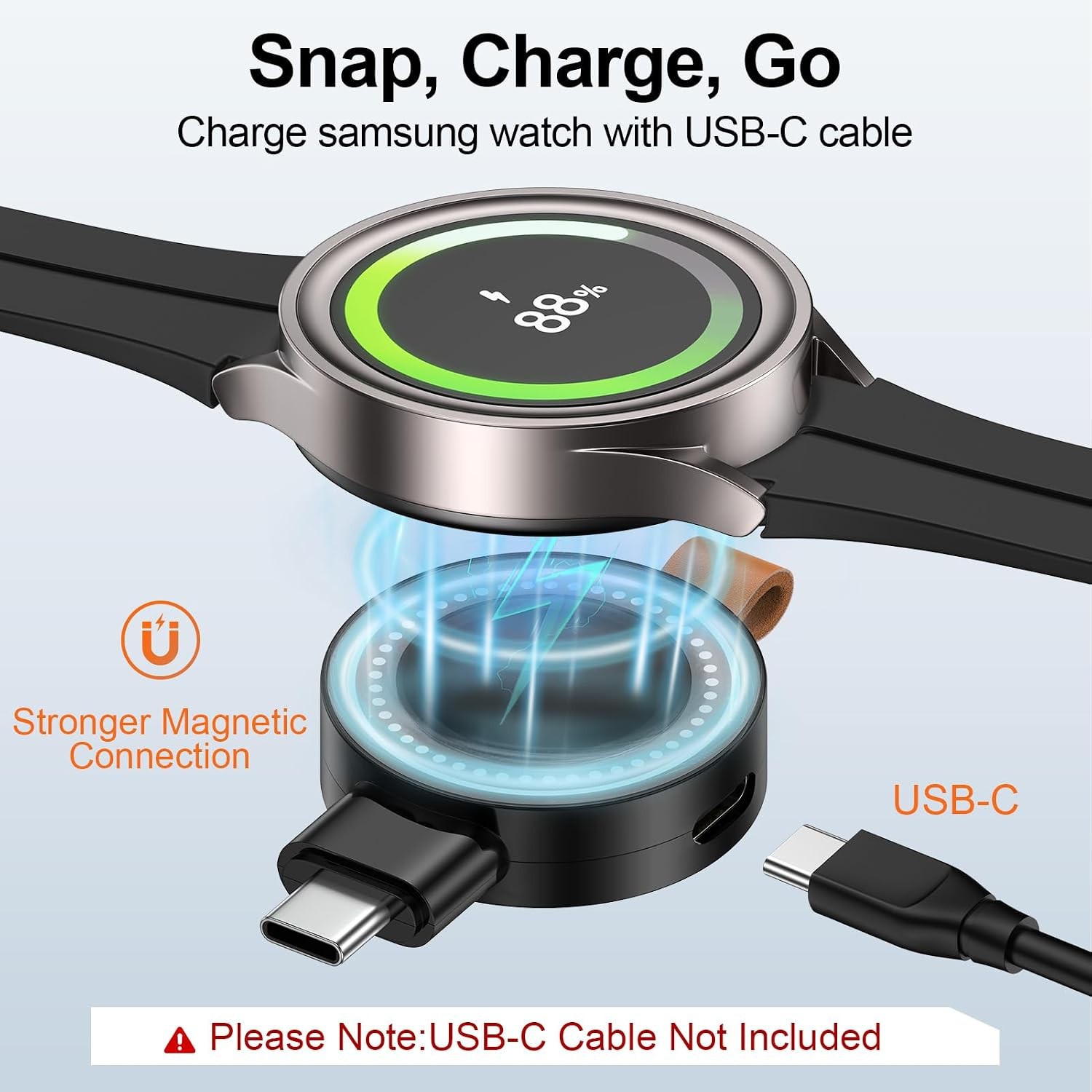 Samsung Watch Charger for Galaxy Watch 8 7 Ultra 6 5 4 Classic Magnetic USB C