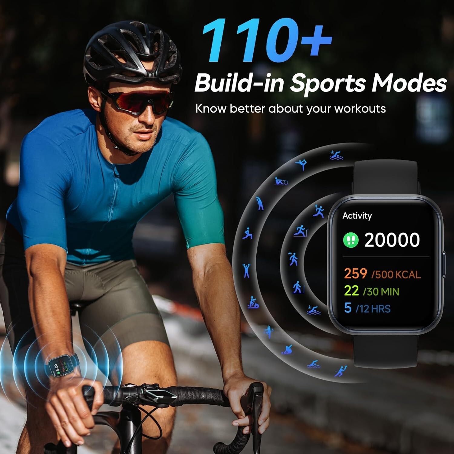 Smart Watches for Men/Women 1.8″ Alexa Fitness Tracker Bluetooth Calls IP68