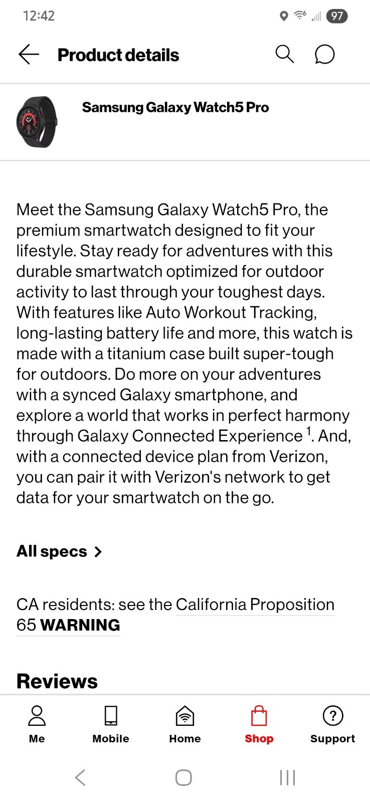 Samsung Galaxy Watch5 Pro SM-R920 45mm Titanium Case with D-Buckle Sport Band –