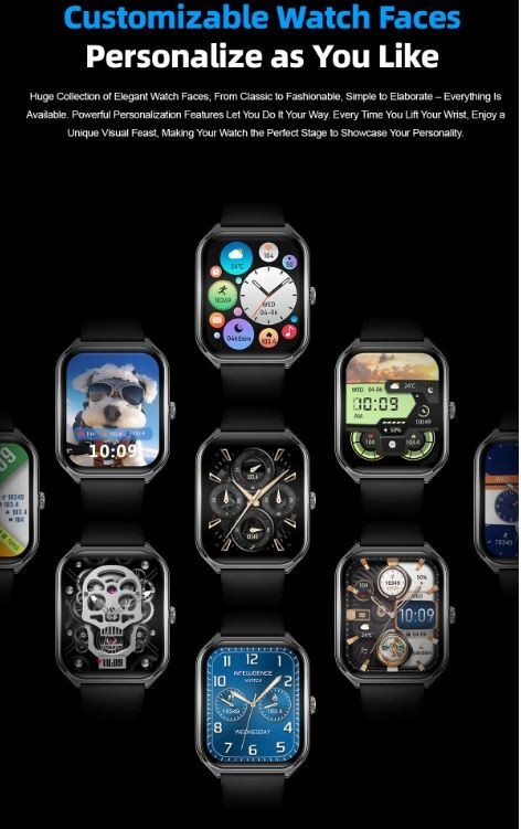 Unisex AMOLED Smartwatch 1.96″ Ultra-thin Fitness Waterproof Global Shipping