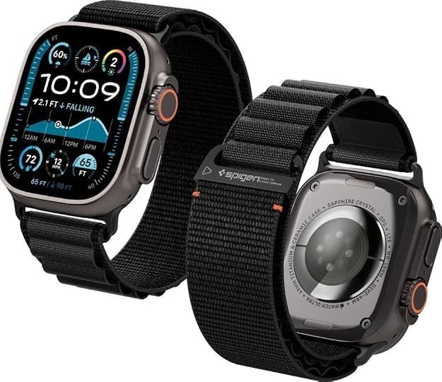Apple Watch Ultra 2 49mm Titanium Case – GPS / CELL – with Black Spigen Band