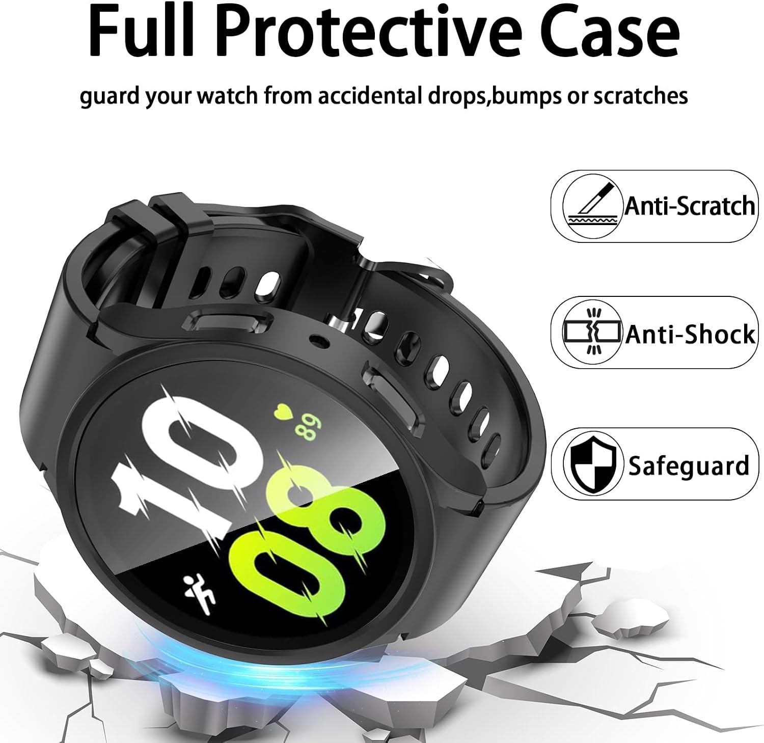 6+6 Pack Screen Protector Case for Samsung Galaxy Watch 5 40mm HD Anti-Fog