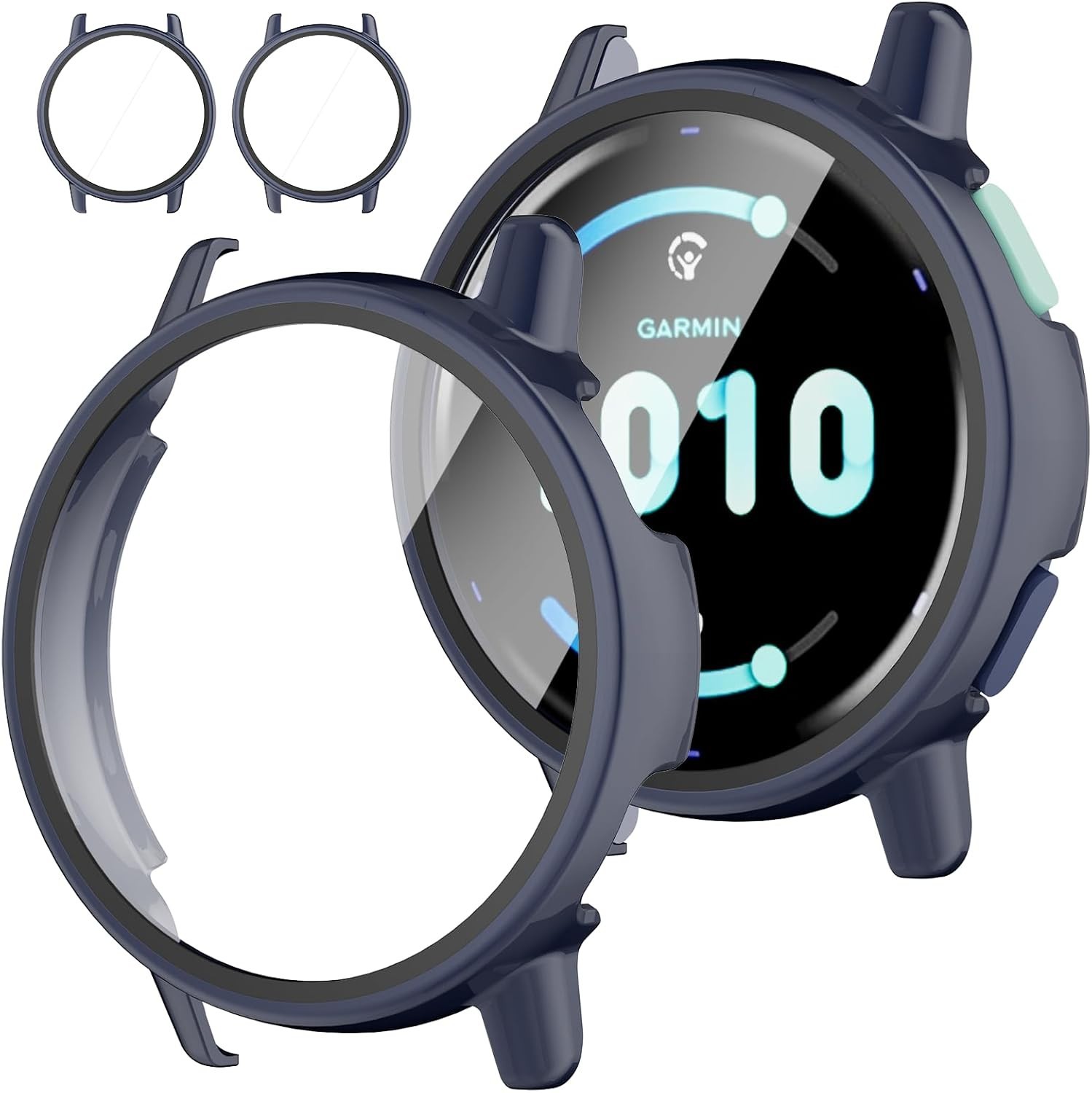 2Pc Hard Clear Screen Protector Case Cover for Garmin Vivoactive 5 Smart Watches