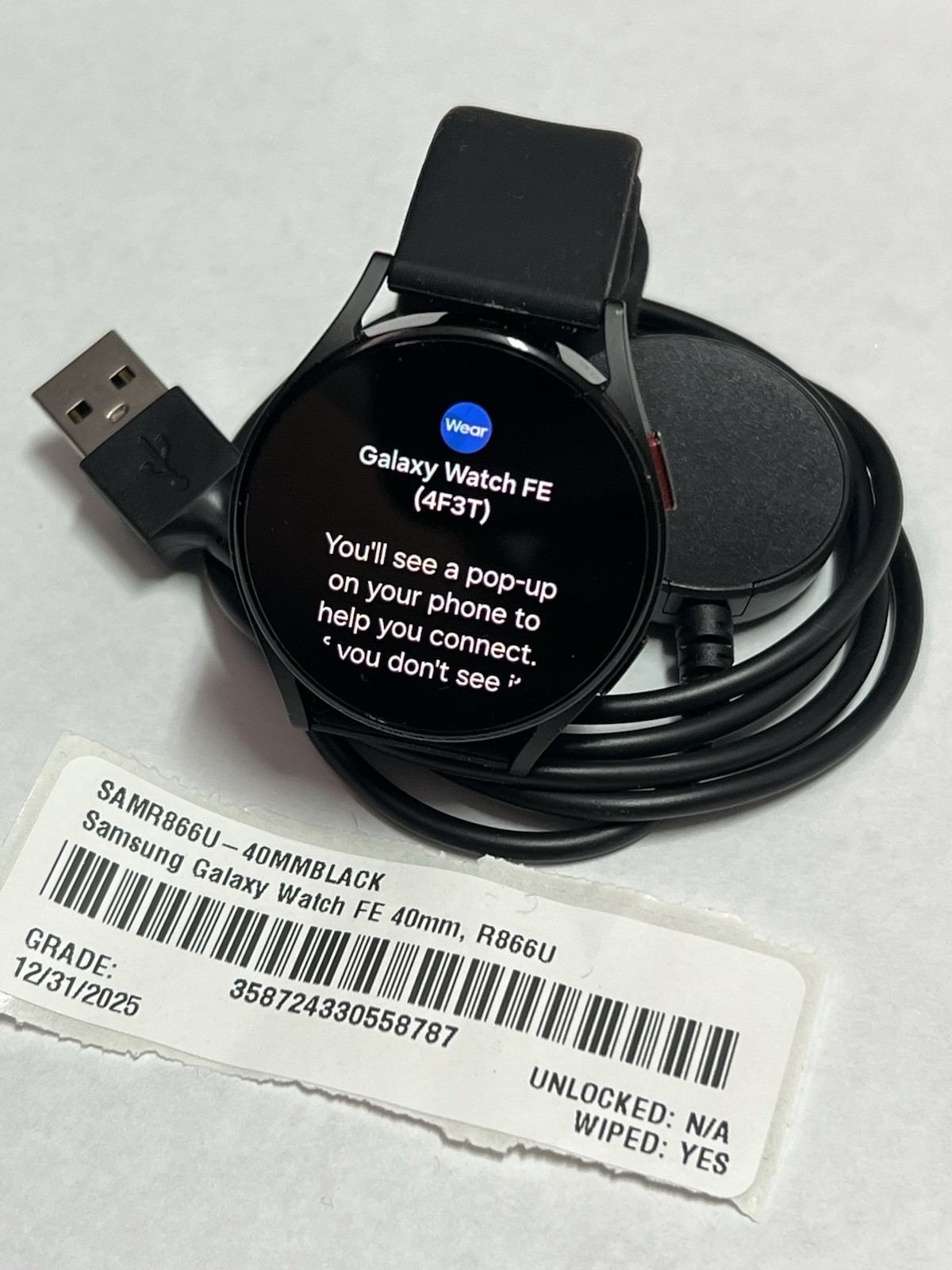 Samsung Galaxy Watch FE 16GB (40mm) (Wi-Fi + Celluler) SM-R866U – Black – Good