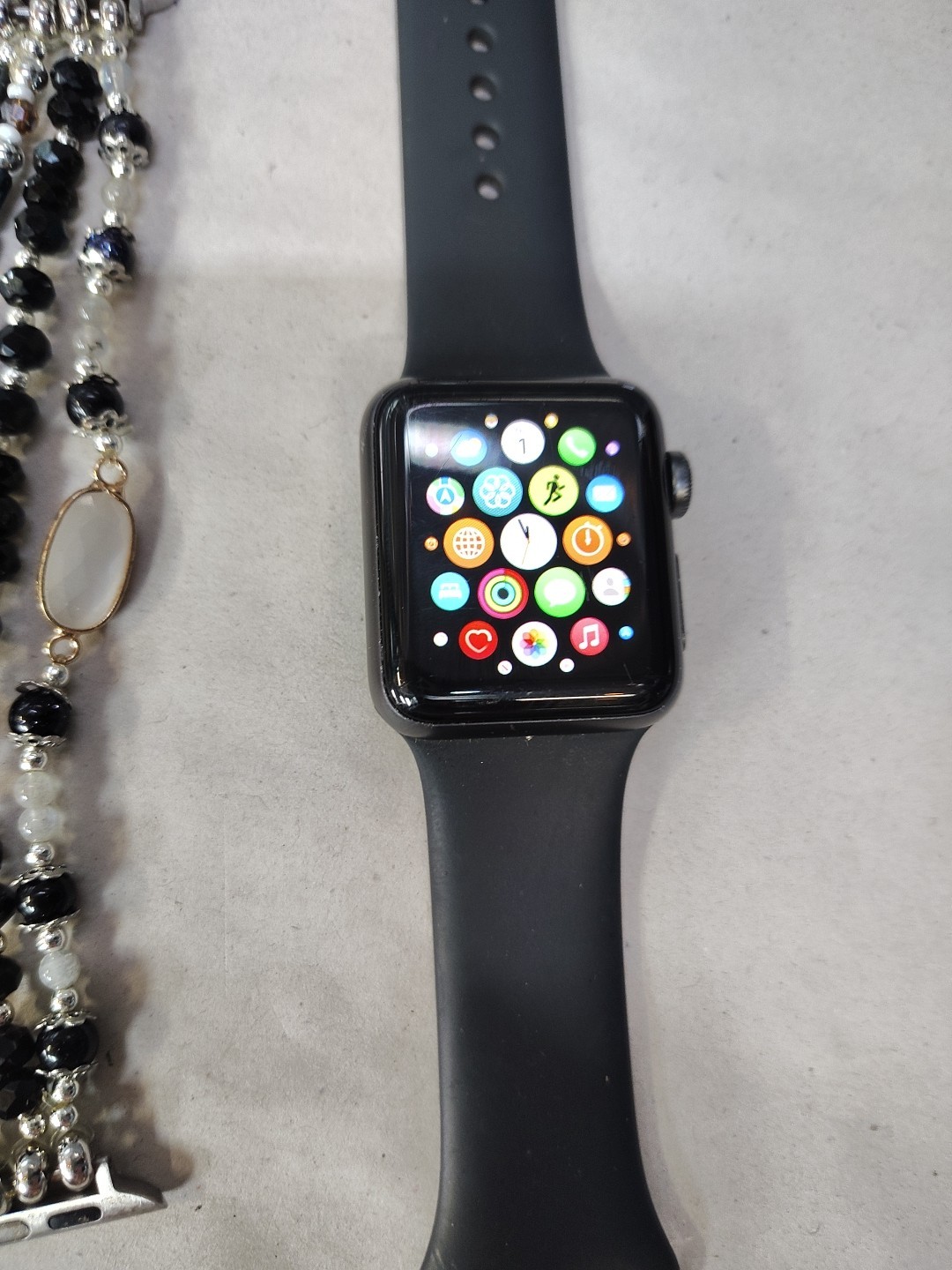 Apple Watch Series 3 38mm Space Gray Aluminium Case with Black Sport Band (GPS +
