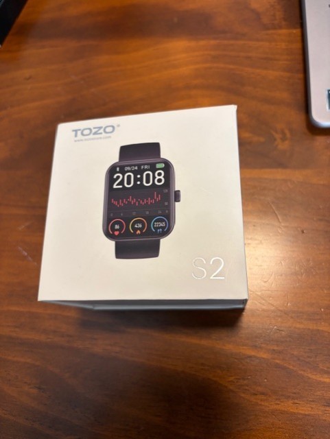 TOZO S2 40mm Black Case with Black Rubber Strap (Bluetooth)