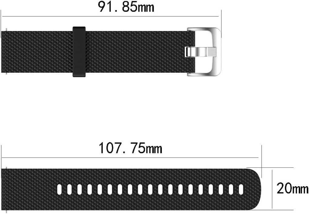 20mm Replacement Silicone Wrist Band for Samsung Galaxy Watch 42mm & Gear Sport
