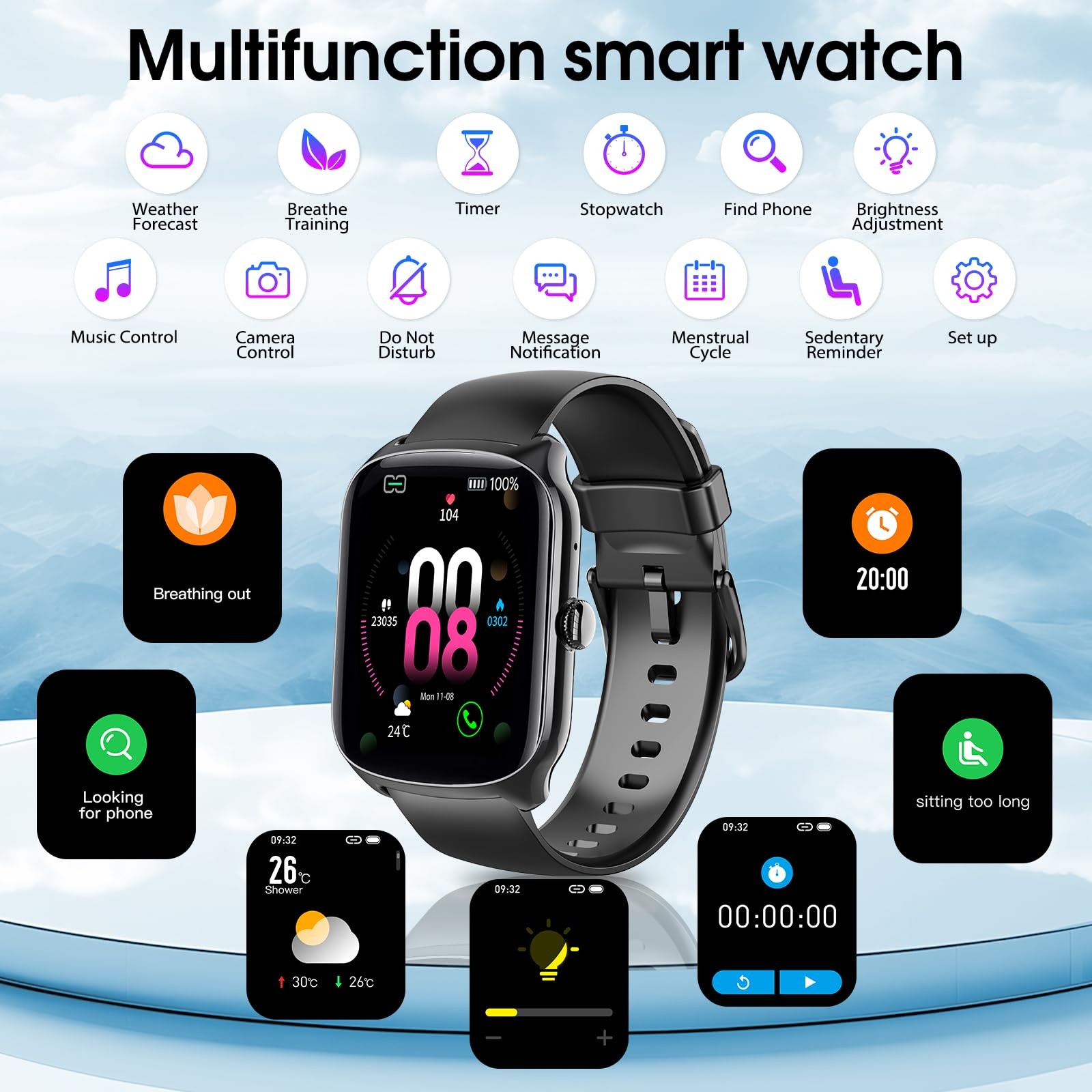 Reloj Inteligente de Mujer Hombre para iPhone Apple Samsung Android y Bluetooth