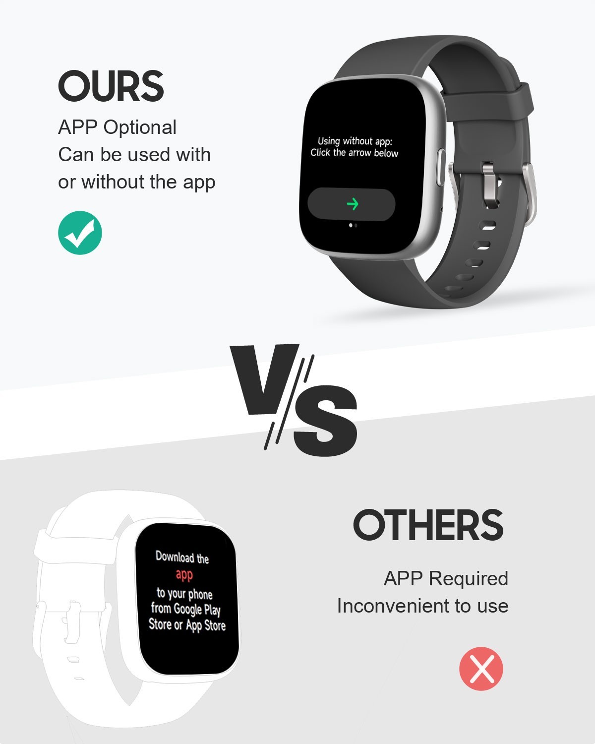 TOOBUR Smart Watch for Women Men, 1.83″ Fitness Tracker Watch With iOS & Android