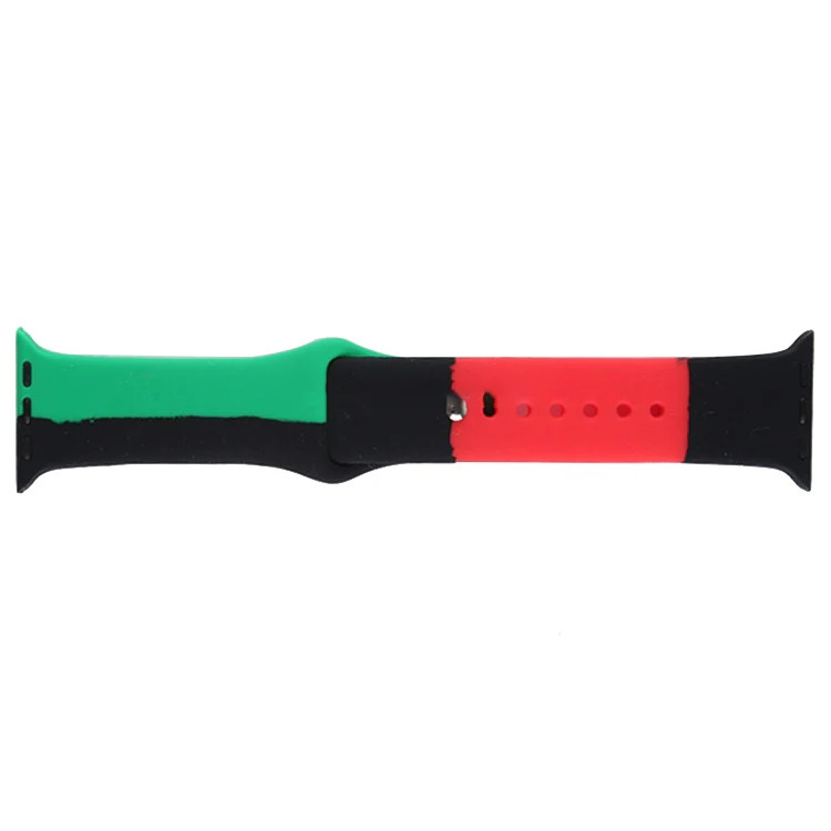 Black Unity Silicone Sports Replacement Watchbands For Apple Watch Series 6 & SE