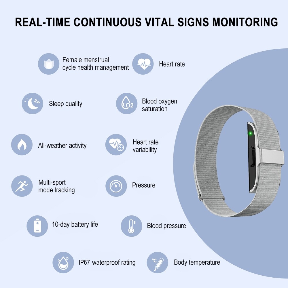 Smart Health Wristband, Wearable Activity Fitness Tracker Heart Rate Bracelet
