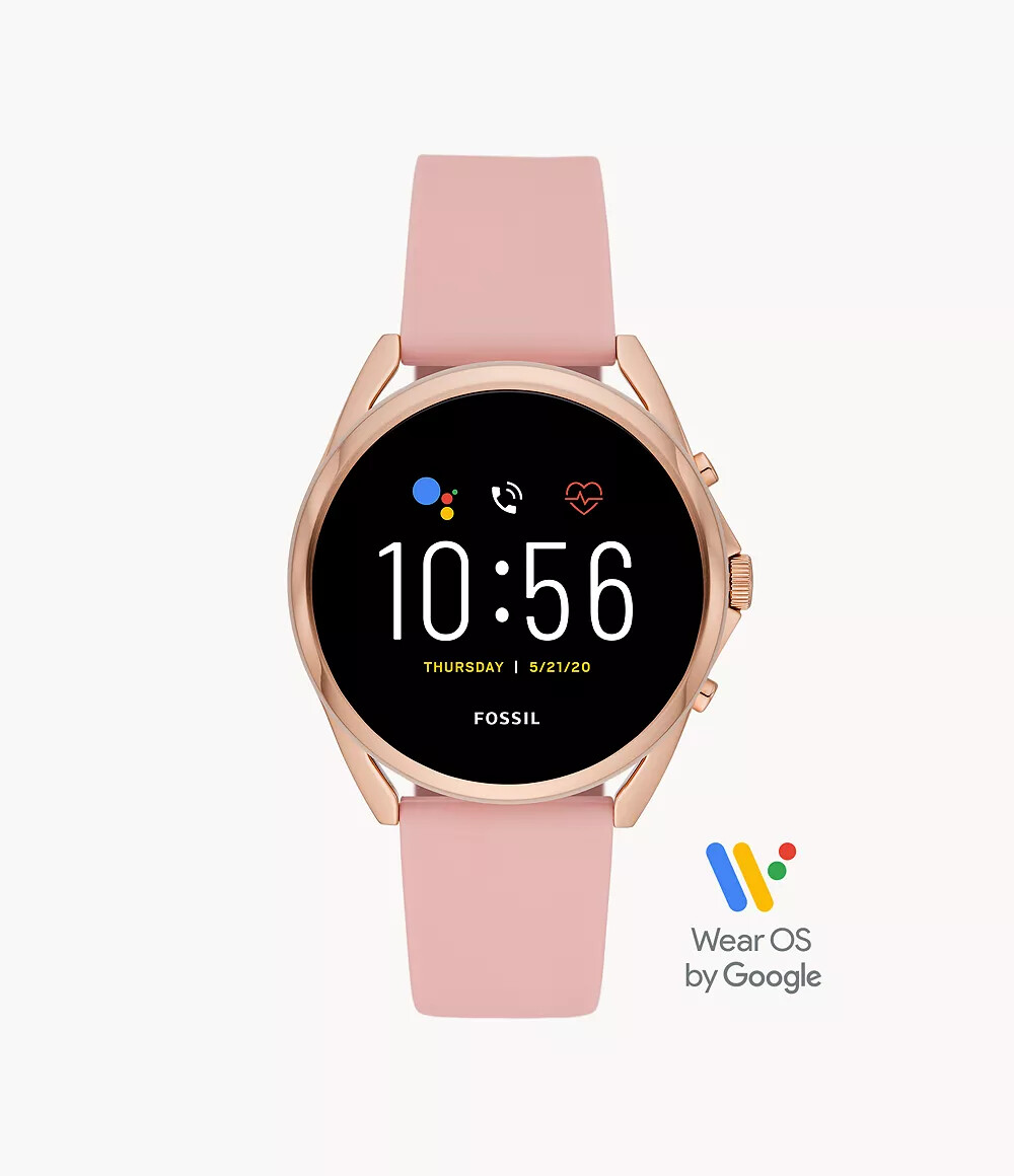 New Fossil Gen 5 LTE Smartwatch 45mm Stainless Steel Case Blush Band FTW60751