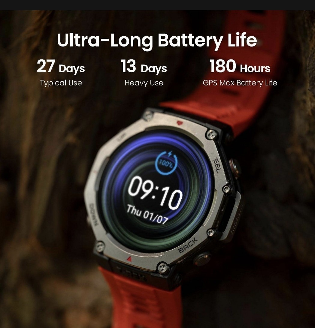 Amazfit T-Rex 3 – 48.5mm Fitness Smart Watch w/ Voice Control (Onyx) BRAND NEW