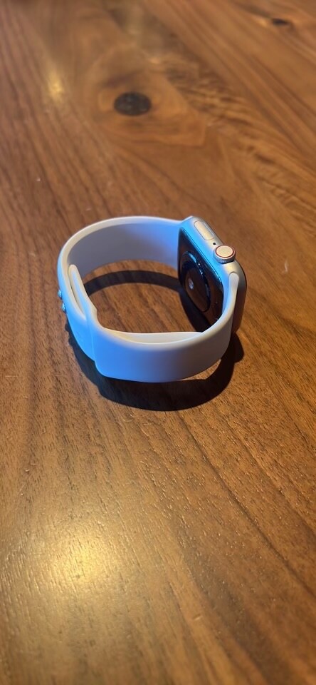 Apple Watch SE 44mm Silver Aluminum Case White Cellular Sport Band – (MYEM2LLA)