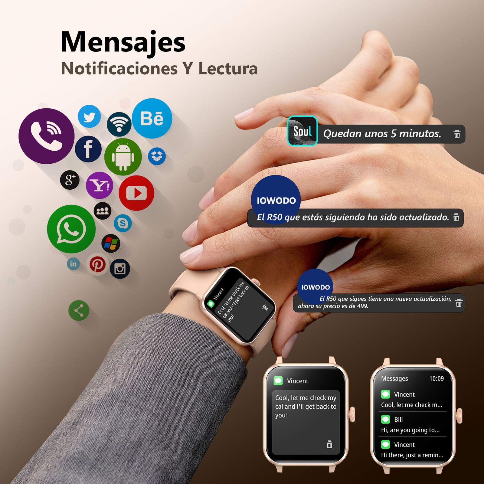 Bluetooth Smart Watch w/Camera Waterproof Phone Mate for Android Samsung iPhone