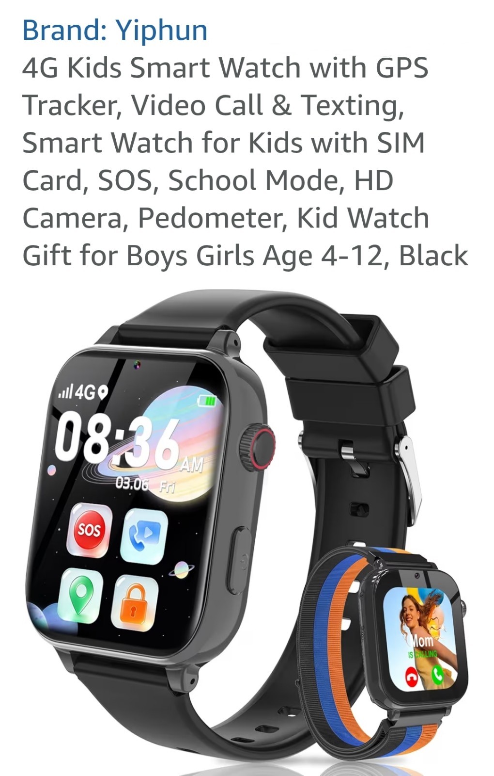 4G Kids Smart Watch with GPS Tracker, Video Call & Texting, Smart Watch for Kids