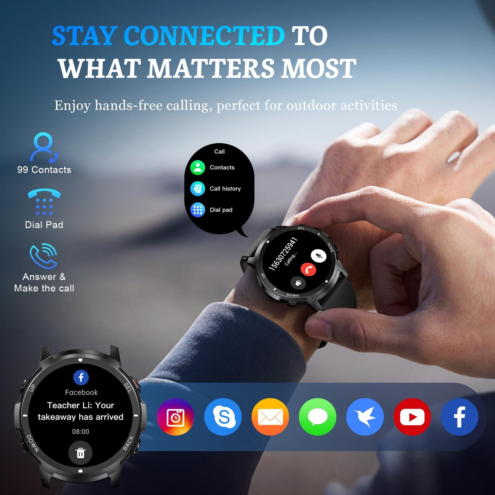 Smart Watch for Men- Bluetooth Call, 2025 Military Waterproof Fitness Sleep T…