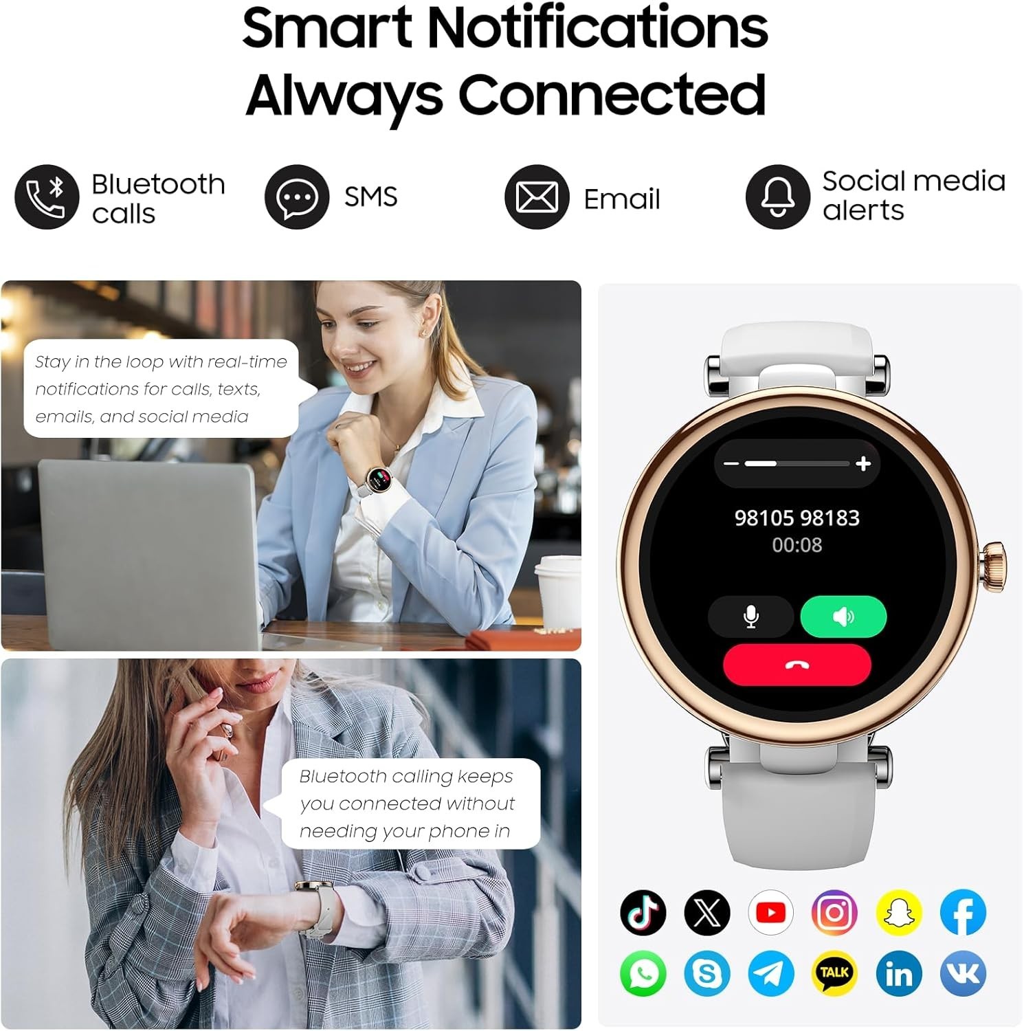 TOZO S8 AMOLED Smart Watch, 1.32″ HD Color Screen, Bluetooth Calls & Text Adults