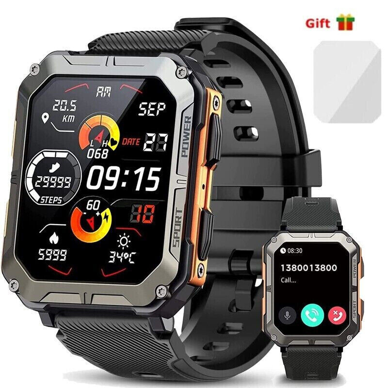 Military Smart Watch Men(Answer/Make Calls) 2024 New Fitness Tracker Wristwatch