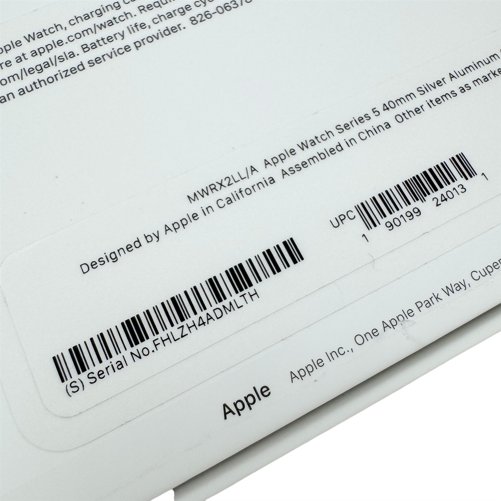 Apple Watch Series 5 Silver Aluminum Case 40mm Wi-Fi GPS with 5 Bands