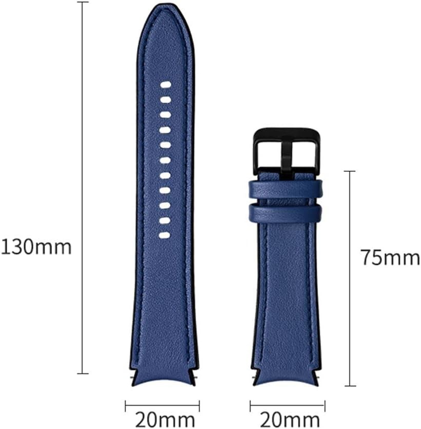 20mm Hybrid Leather and Silicone Strap Compatible with Galaxy Watch 4 46mm